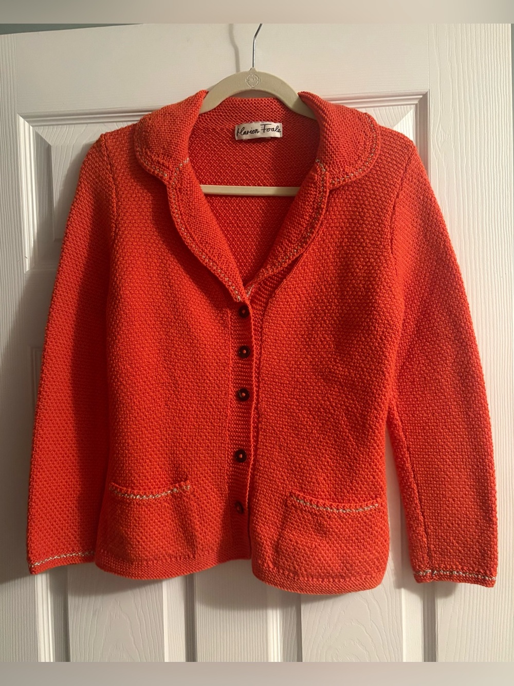 Marion Foale Orange ladies knit jacket- Medium